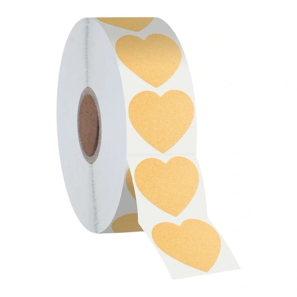 Kraft marron Heart Stickers Self-Adhesive Cute Style Love Pattern STICKER